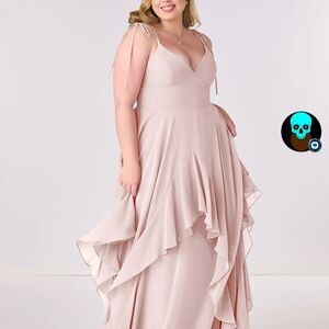 Barbis X Azazie Light Pink Maxi Dress